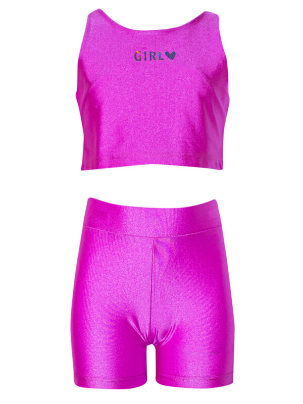 Σετ Τοπ και Biker Purple SRFN